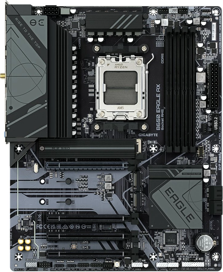 Plošča Gigabyte B650 EAGLE AX, Socket AM5, ATX, 4x DDR5, Wi‑Fi 6E, črna