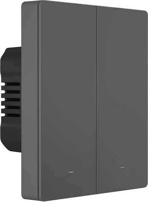 Pametno zidno stikalo, Sonoff M5-2C-80, 2-kanalno, WiFi, za okvir, grafit