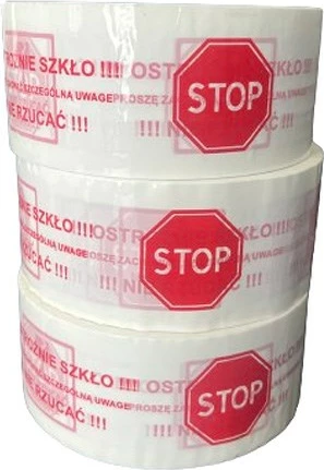 Opozorilni samolepilni trak »Pozor steklo« BESTPAK, 48 x 100 m, 6 kosov