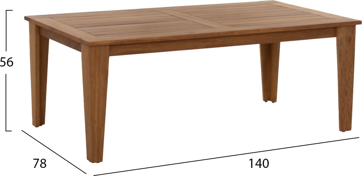 Zunanji komplet 4 kosov FH5877.01 iz iroko lesa in vrvi v barvi oreha-bež