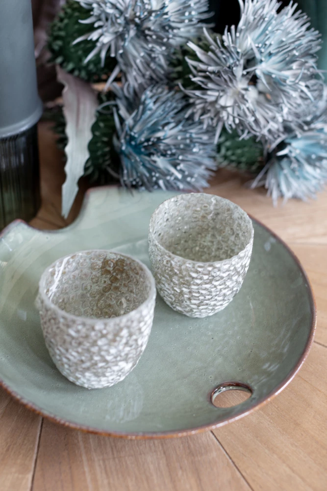 Dekorativna krožna plošča ROND, keramika, meta, 38x38x5 cm