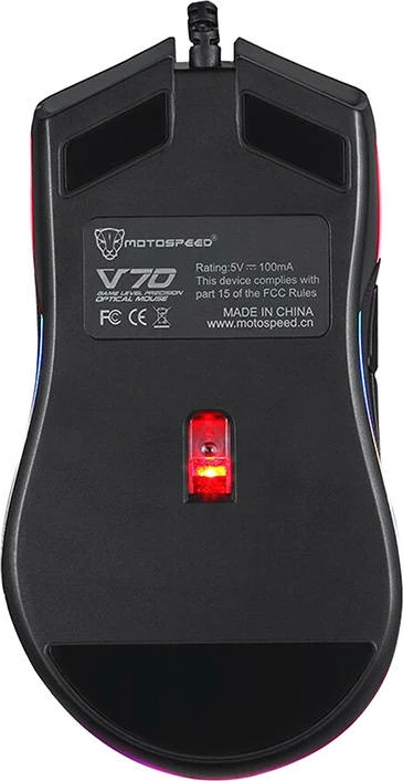 Gaming miška Motospeed V70 z žico, RGB, 12.000 DPI, črna