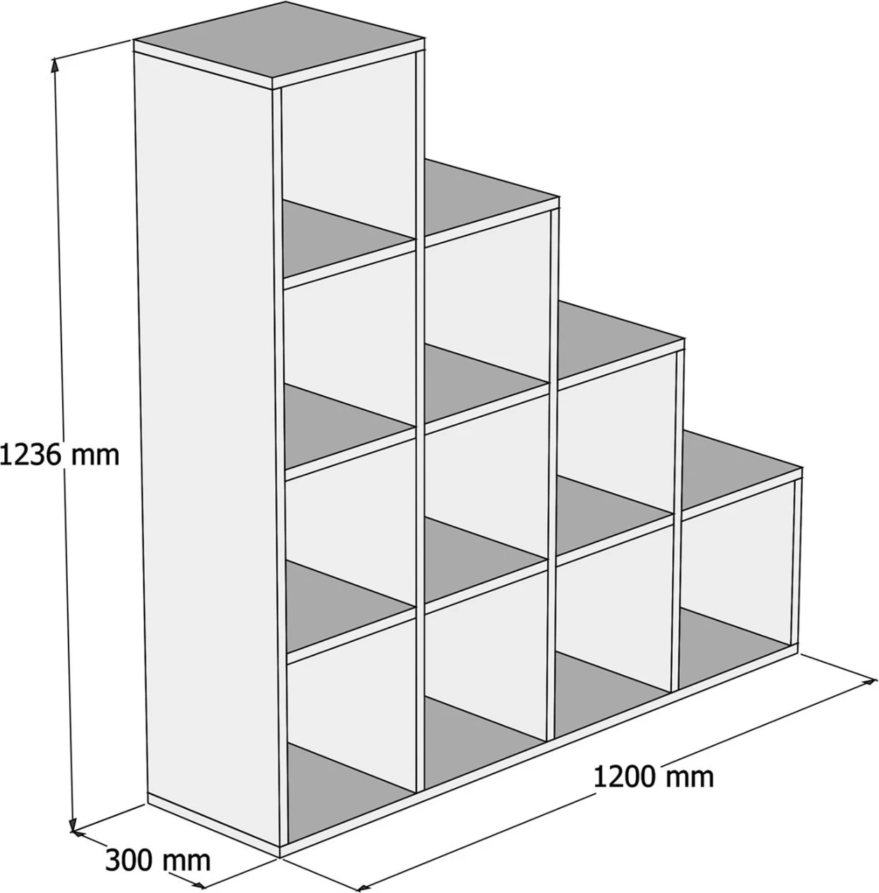 Knjižna polica iz melamina v barvi sonoma 120x30x123,6 cm FH9238.12