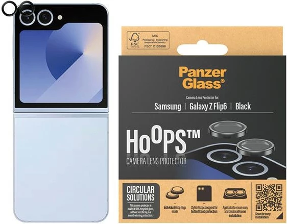 Zaščita kamere PanzerGlass Hoops za Samsung Galaxy Z Flip 6, črna