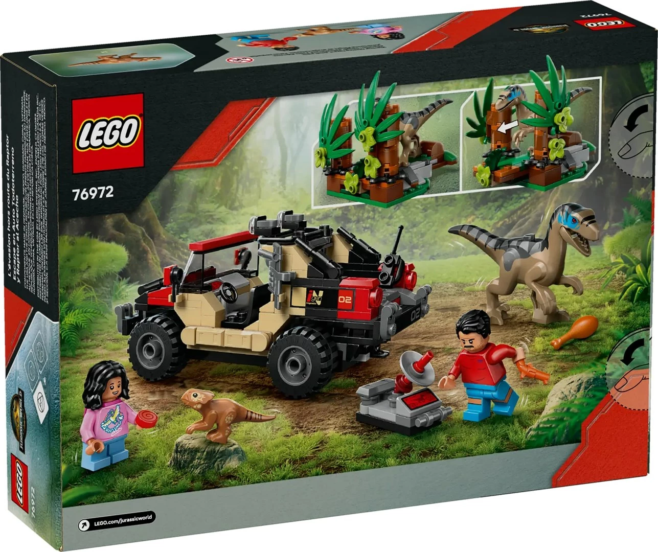 Set LEGO Jurassic World 76972 Raptor Off-Road Escape, 285 kosov
