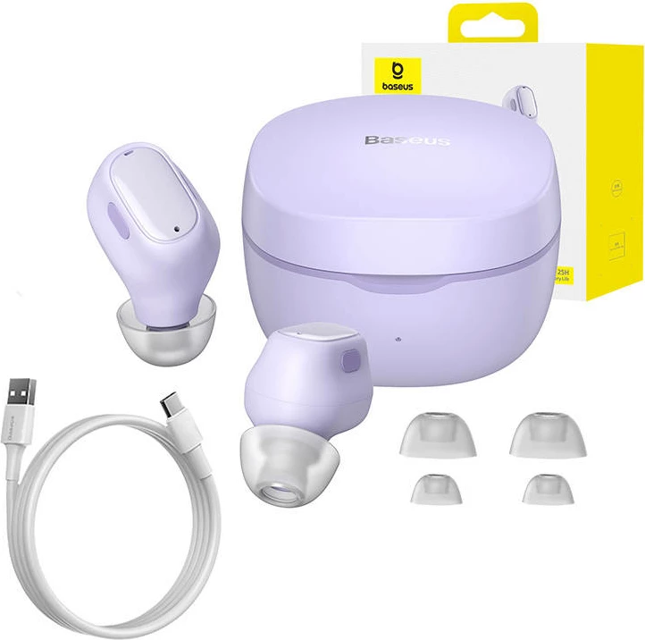 Brezžične slušalke Baseus Bowie WM01, TWS, Bluetooth 5.3, vijolične