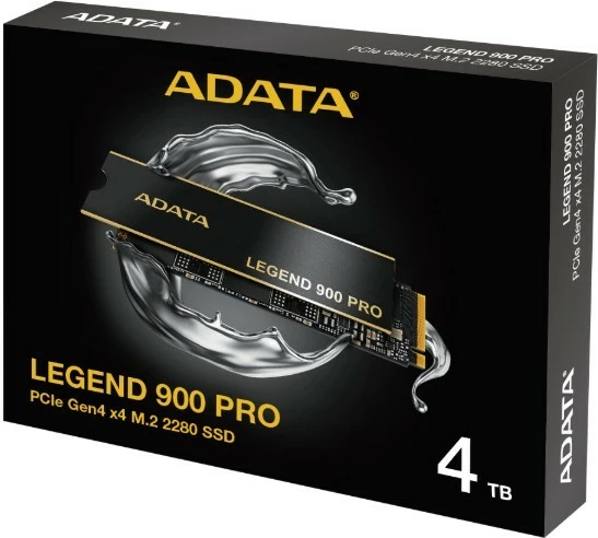 SSD LEGEND 900Pro Adata, 4TB, M.2 2280, PCIe 4.0, črn z zlatimi detajli