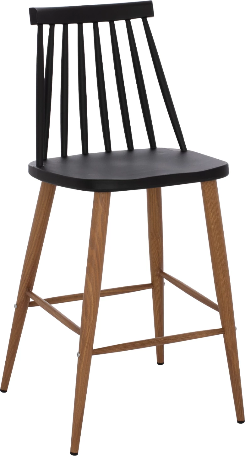 Barski stol FH9300.02 črna naravna 43x45x97Η, set 2 kosov