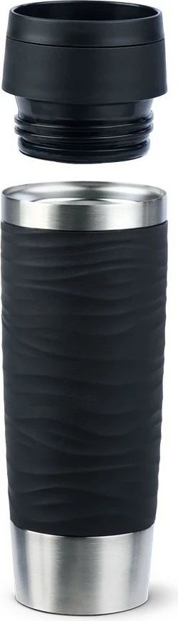 Potovalni termoček Waves Grande 0,5 L, Emsa TRAVEL MUG, črn