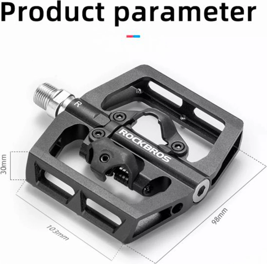 Set pedal za kolo Rockbros PD15-BK, aluminijeva zlitina, črn