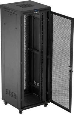 Računalniško ohišje rack 19" 47U 800x800 z perforiranimi vrati in LCD, LANBERG, črno