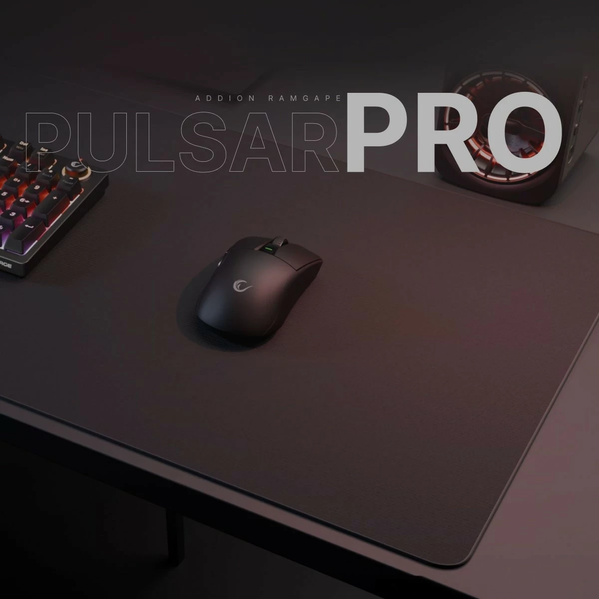 Podloga za miško Rampage Pulsar Pro M 35x29 cm jacquard, črna