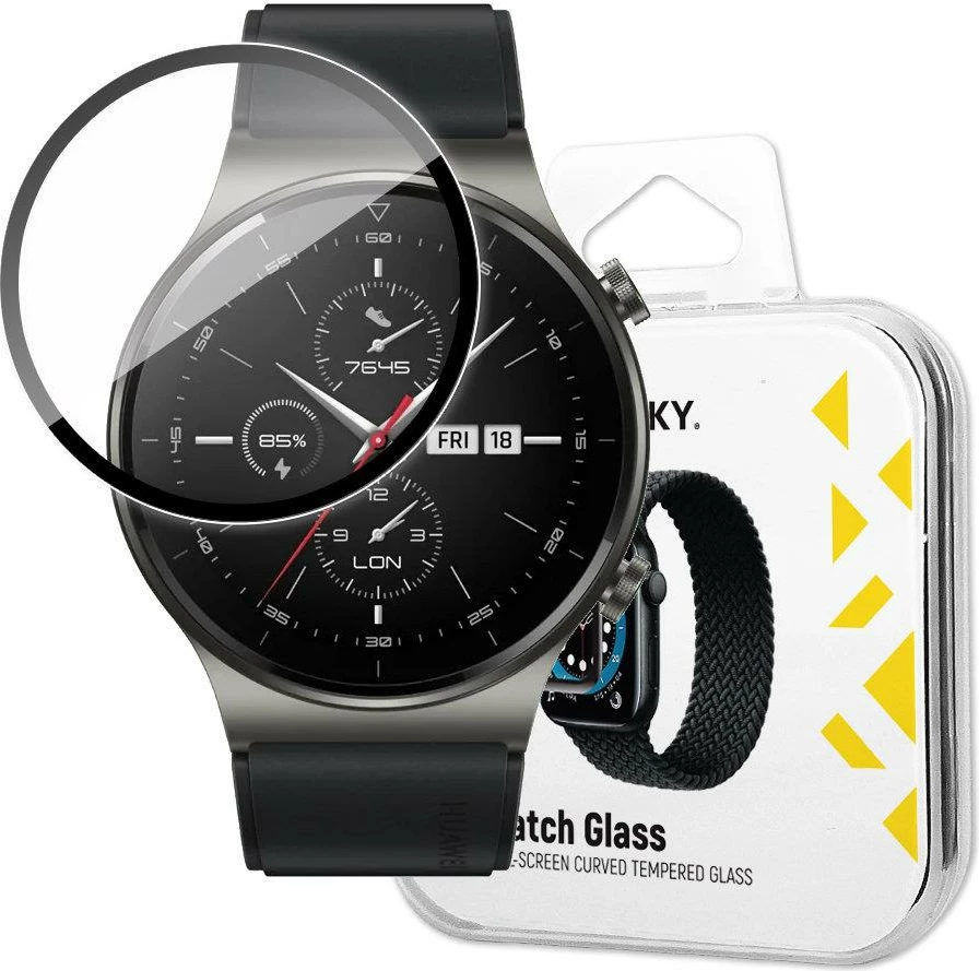Hibridno zaščitno steklo za Huawei Watch GT 2 42 mm, Wozinsky, črno