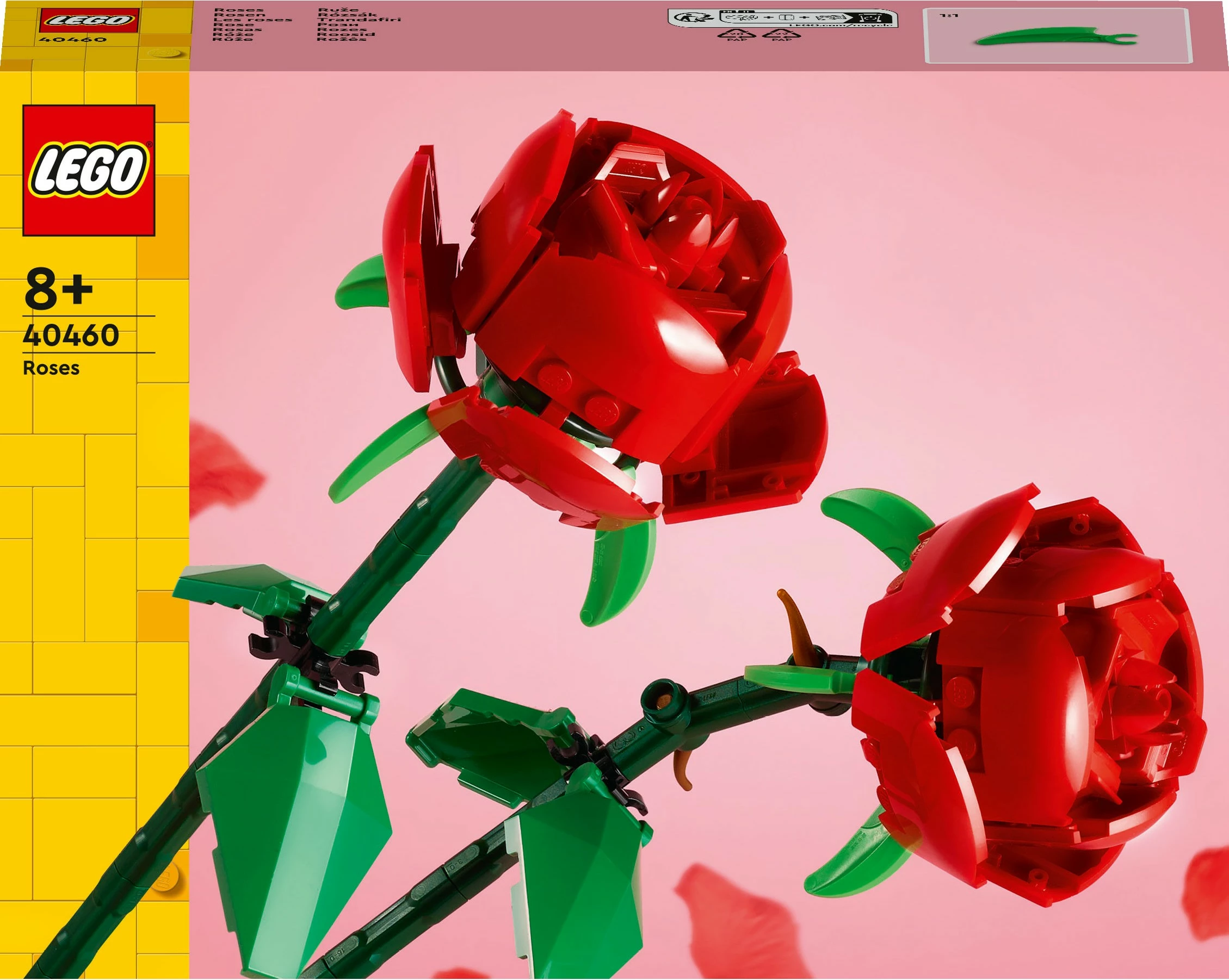 Kreativen in dekorativen komplet LEGO Iconic Roses, 120 delov, večbarven