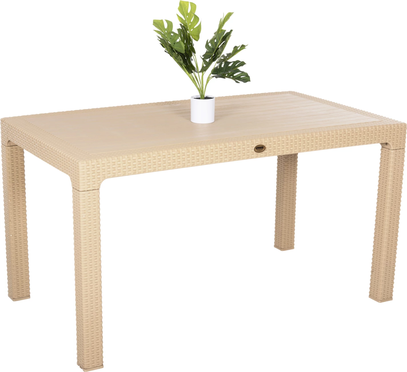 Pravokotna miza iz polipropilena TODOR FH6147.04-kapučino z videzom protja 140x80x75Hcm