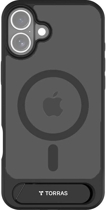 Zaščitni ovitek s stojalom Torras Pstand Series za iPhone 16 Plus, črn