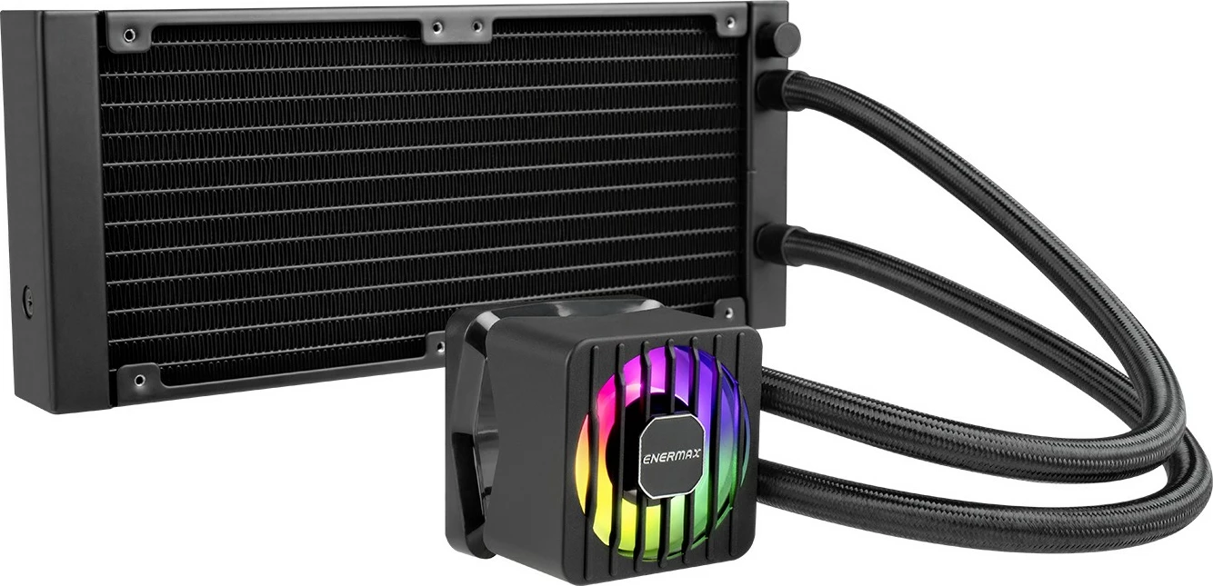 Foteljni vodni hladilnik 240 mm z RGB, Enermax LIQMAXFLO ELC-LMF240-ARGB, črn