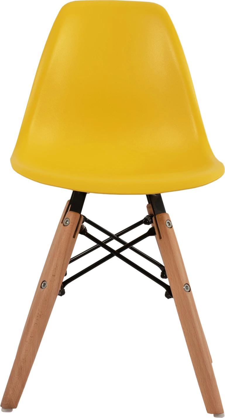 Stol Twist Kid FH8453.04 z lesenimi nogami in sedežem Rumena PP 30,5x33x59 cm, set 4 kosov