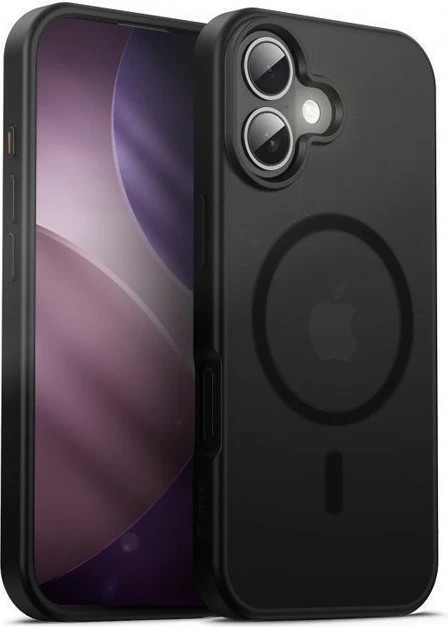 Tanek ovitek MagSafe z 37 magneti N52, za iPhone 17, polikarbon, črn, CRONG Hybrid Frost MAG Cover CRGHFMIP1763BLK