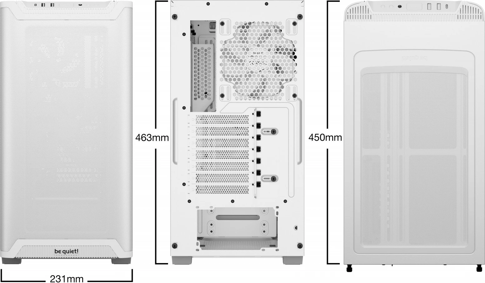 Računalniško ohišje Pure Base 501 Airflow Window Be quiet!, Midi Tower BGW75, belo