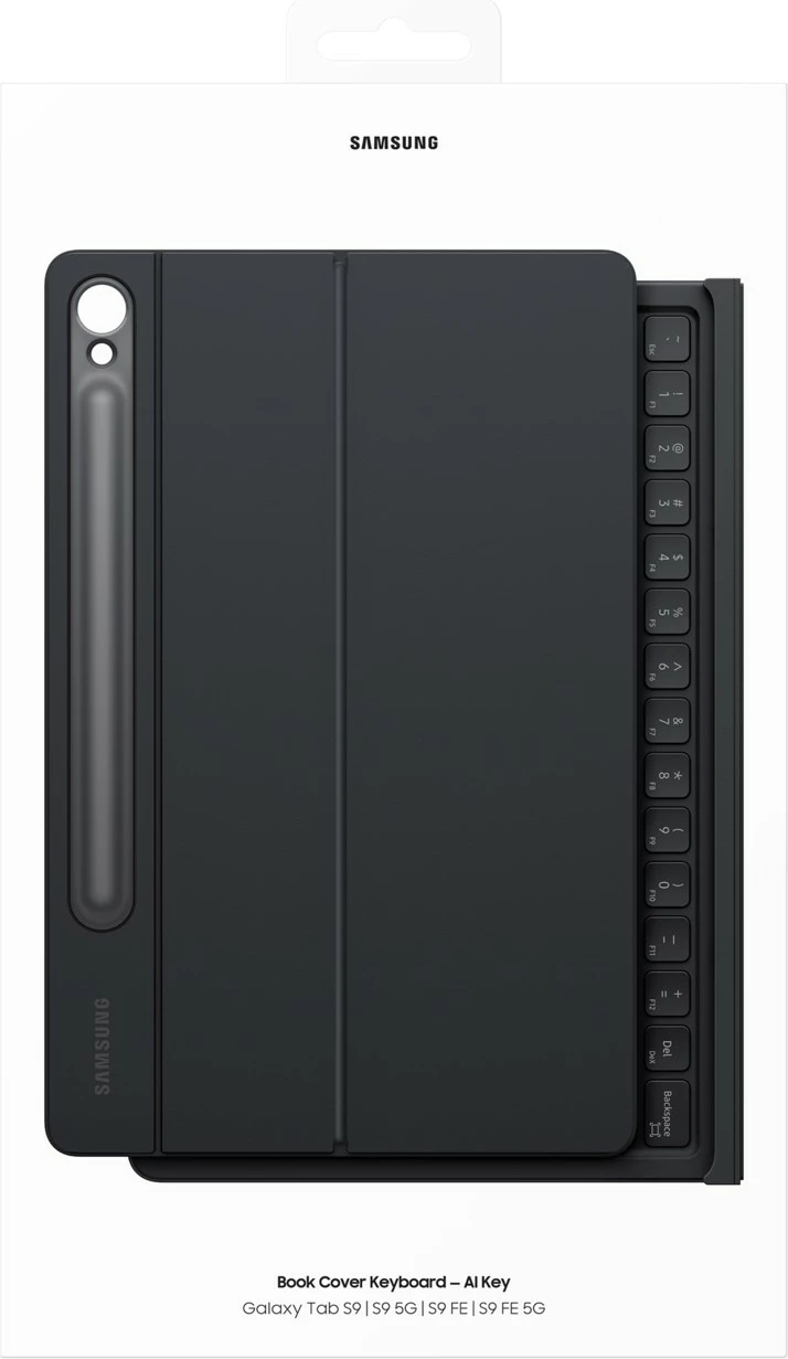 Ovitek s tipkovnico QWERTZ za Galaxy Tab S9 EF-DX725, črn