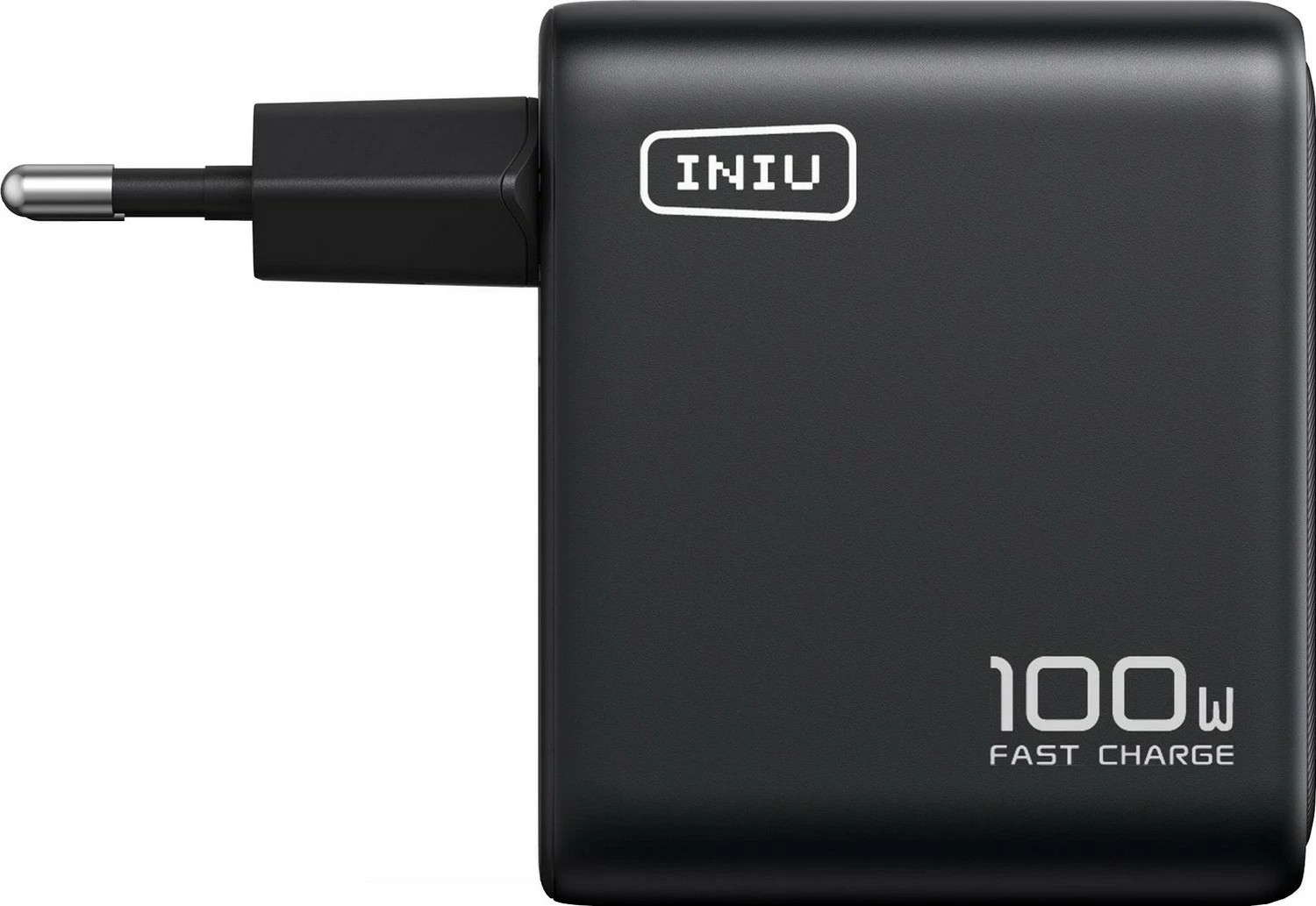 Silen polnilnik 100W INIU Leopard, 2x USB-C, 1x USB-A, črn