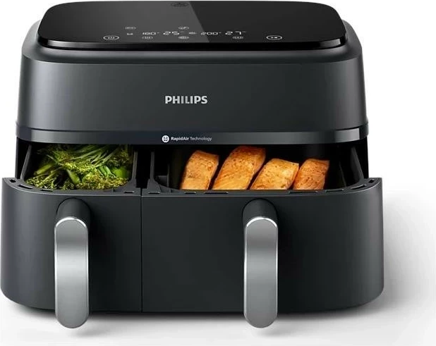 Cvrtnik brez olja, Philips NA351/00, črno/srebrn