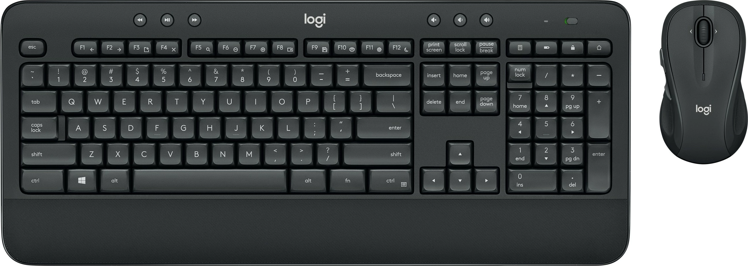 Kombinacija tipkovnice in miške Logitech MK545 ADVANCED, brezžično, polna velikost, USB, QWERTZ, črna