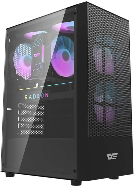 Računalniško ohišje, srednje (Mid Tower), s 3 ventilatorji, kaljeno steklo, črno, Darkflash A290