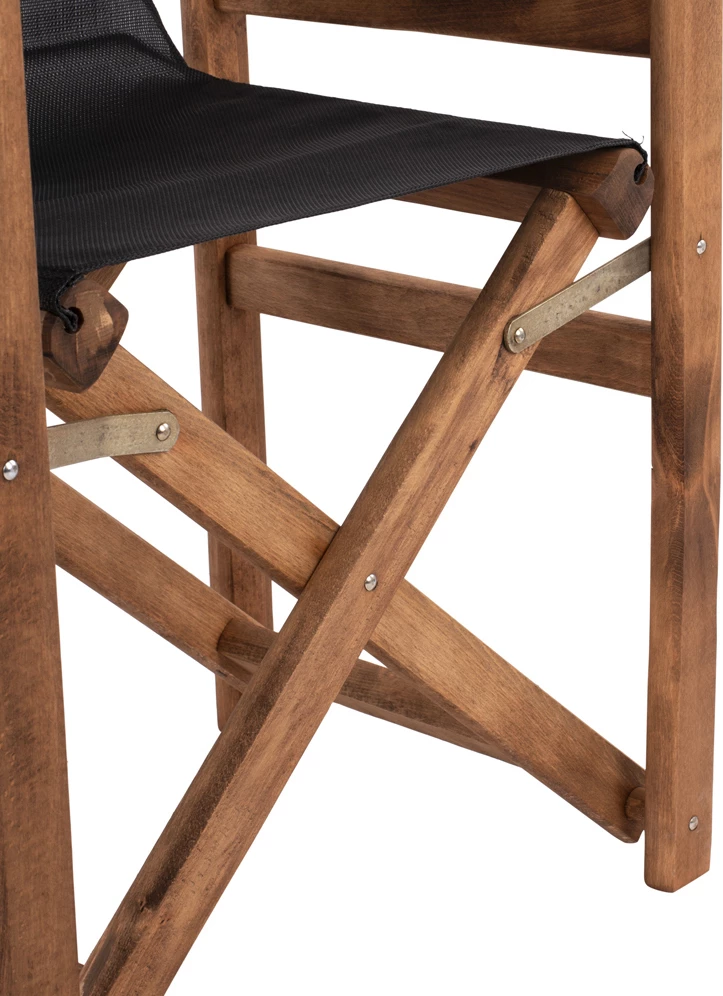 Režiserski stol Limnos oreh z tekstilom črn FH10368.05