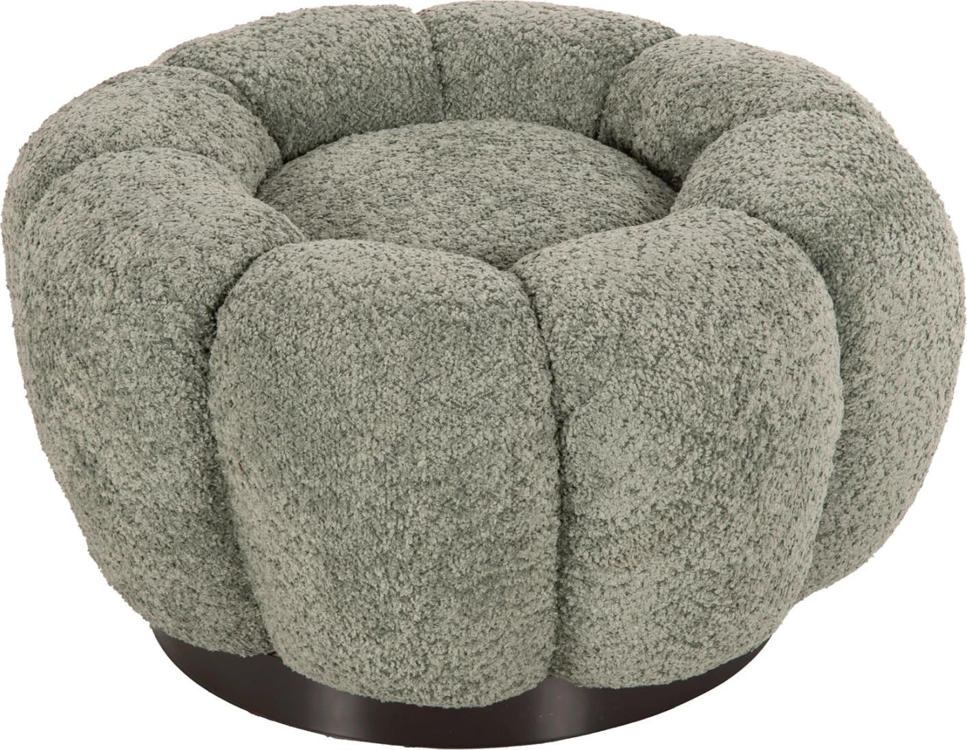 Okrogli stol KRIPP FH9602.05 pistacija zelena boucle-črna kovinska osnova Φ60x31Hcm