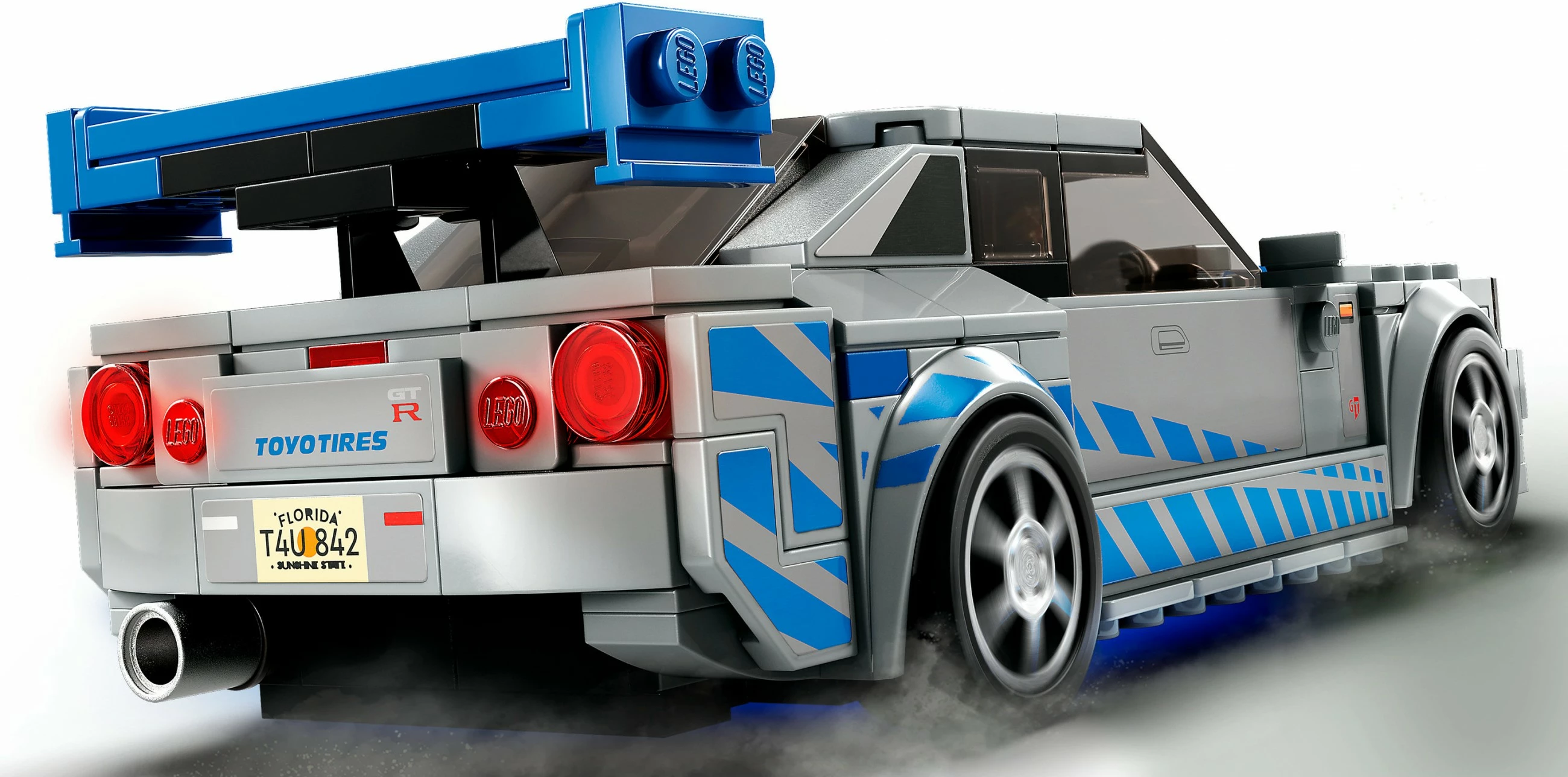 Komplet za sestavljanje Nissan Skyline GT-R (R34), LEGO Speed Champions 76917, 2 Fast 2 Furious, sivo/modro