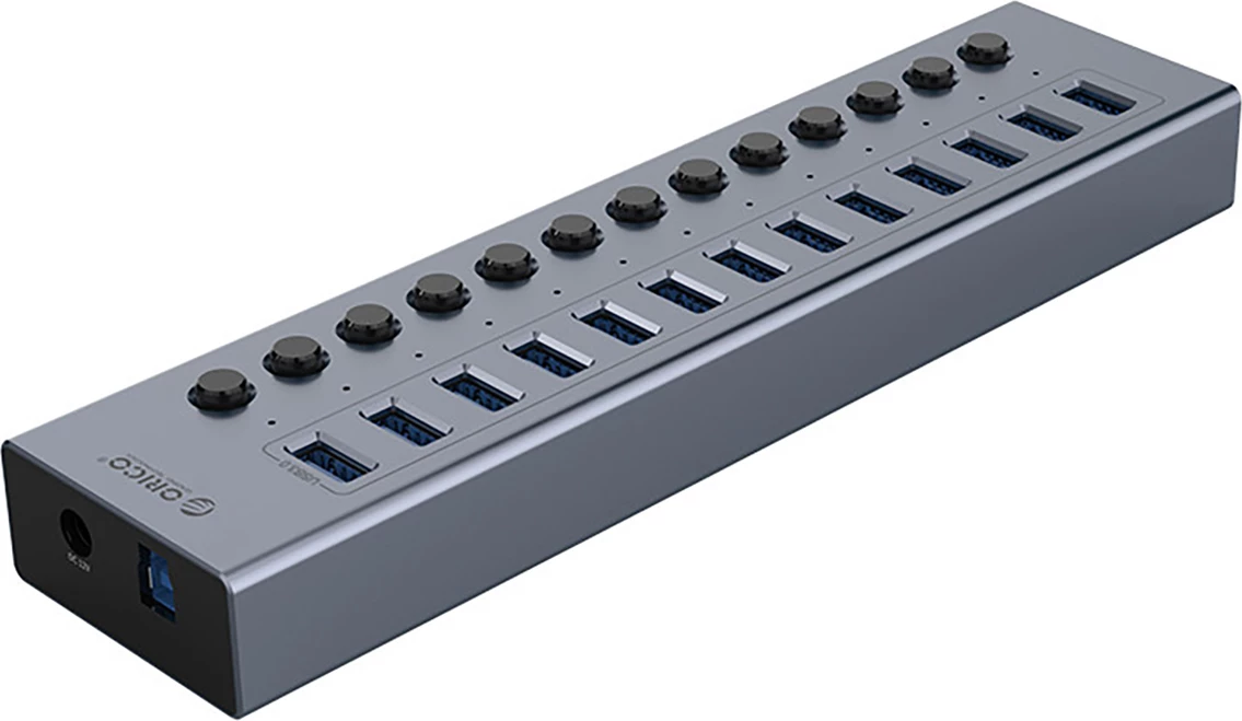 Hub z 13 USB-A 3.0 in stikali Orico BT2U3-13AB, siva