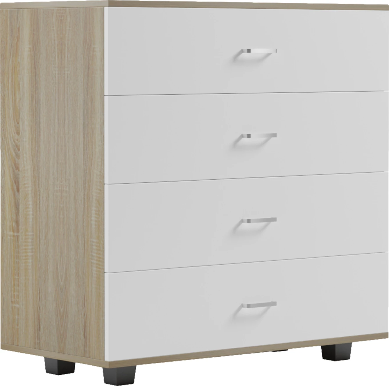 Komoda s 4 predali FH8996.04 melamin v sonoma-beli 80x40x83Hcm