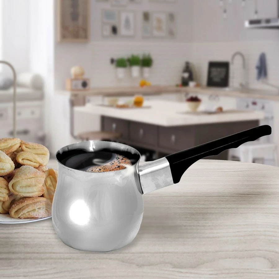 Džezva za turško kavo 600 ml Feel-Maestro MR-1661-6, črno/srebrna