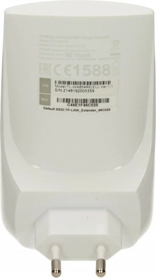 WiFi ojačevalec TP-LINK TL-WA854RE, 300 Mbps, bel