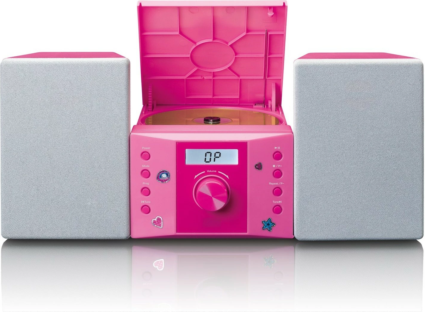 Prenosen zvočni sistem, Lenco MC-013, MP3, FM radio, AUX, rožnat