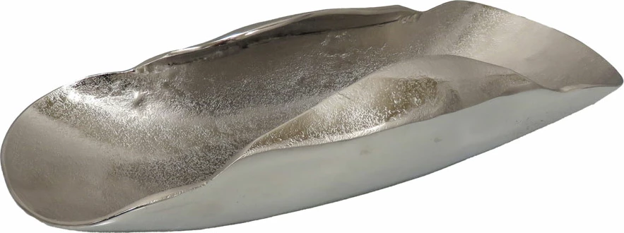 Dekorativna posoda CALAN, aluminij, srebrna, 52x20x13 cm