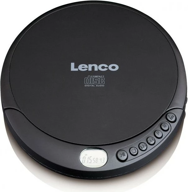 Prenosni CD-predvajalnik Lenco CD-010, LCD, vgrajen zvočnik, funkcija dremeža, črn