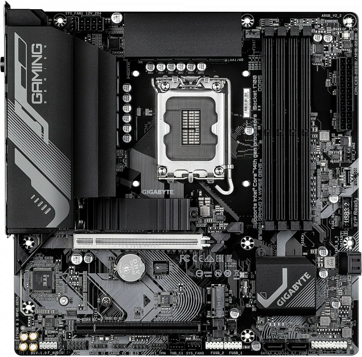Matična plošča B760M Gaming X WiFi 6E GEN5, Gigabyte, Intel B760, LGA1700, 4x DDR5, PCIe 5.0, mATX
