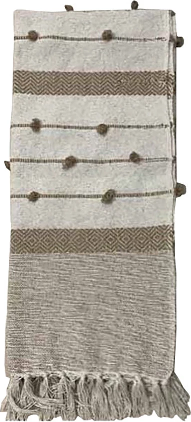 Dekorativna odeja Sand, bombaž, karamel-bež, 125x150 cm