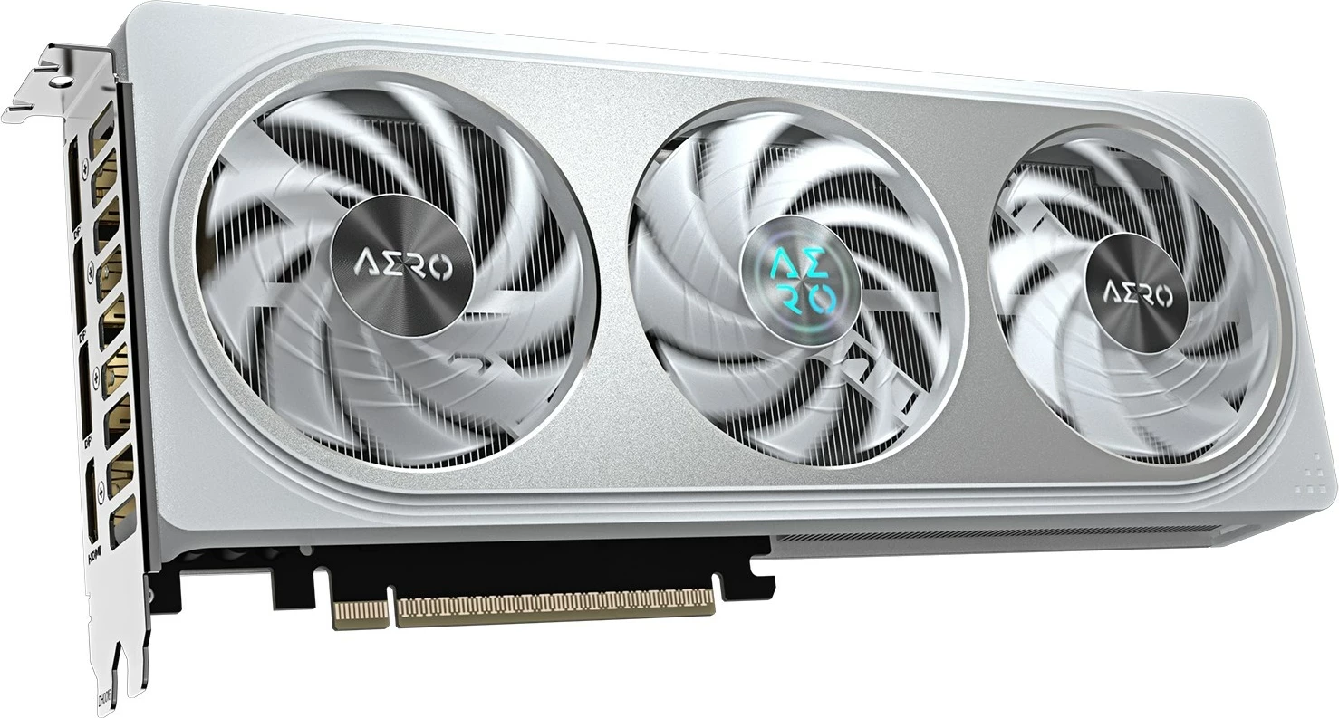 Grafična kartica GeForce RTX 5060 Ti AERO OC 8G Gigabyte, 8 GB GDDR7, PCI-E 5.0, bela