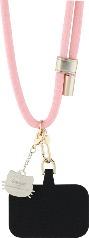 Univerzalna vrvica za telefon Hello Kitty Patch & Kitty Head Charm, rožnata
