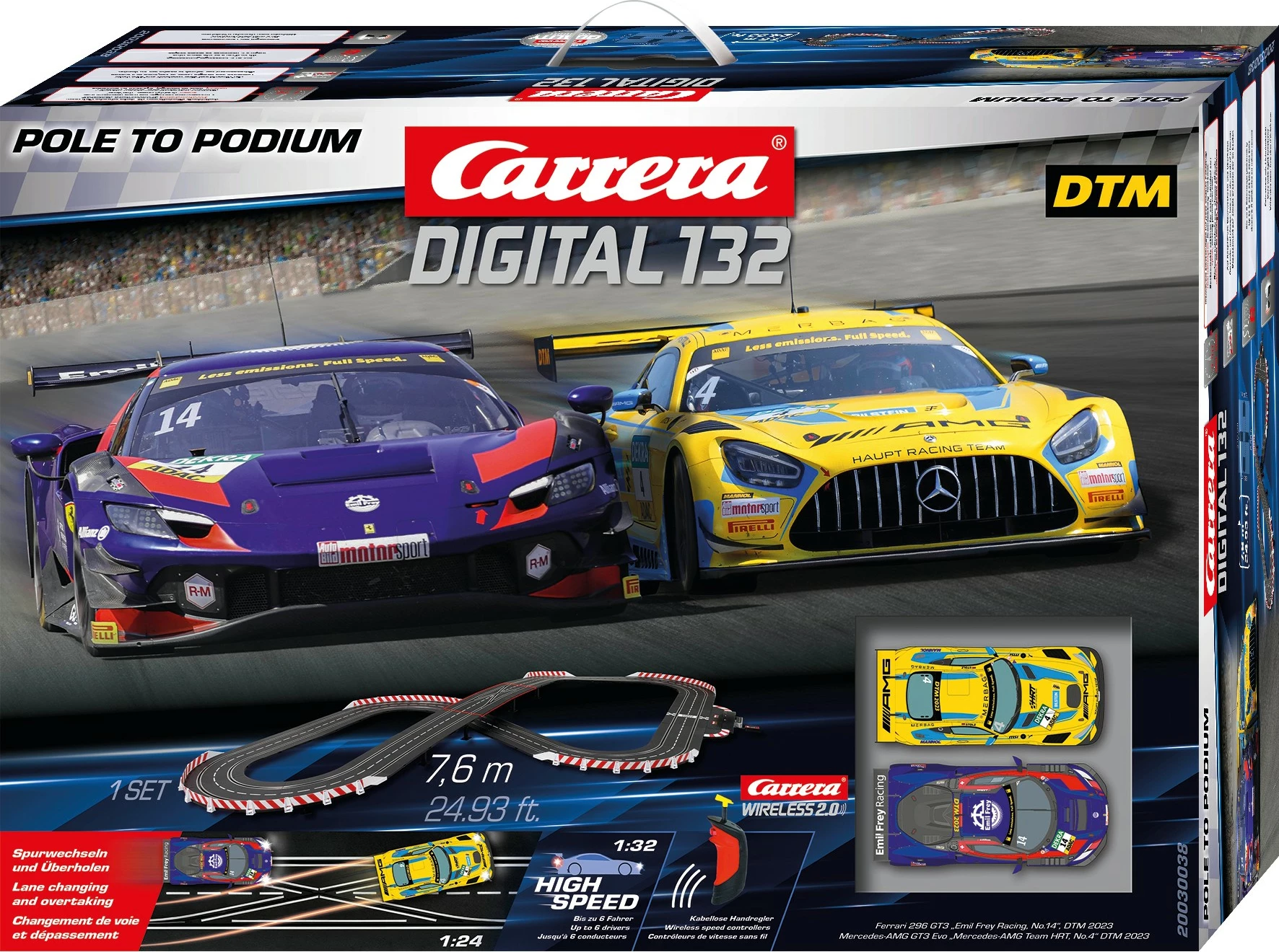 Dirkalni set, Carrera Digital 132 Pole to Podium, 2 avtomobila, brezžični, 7,6 m, večbarven