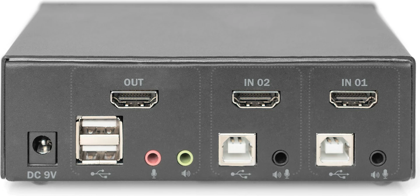 KVM stikalo DIGITUS DS-12870, 2 vhoda, HDMI, 4K, metalno