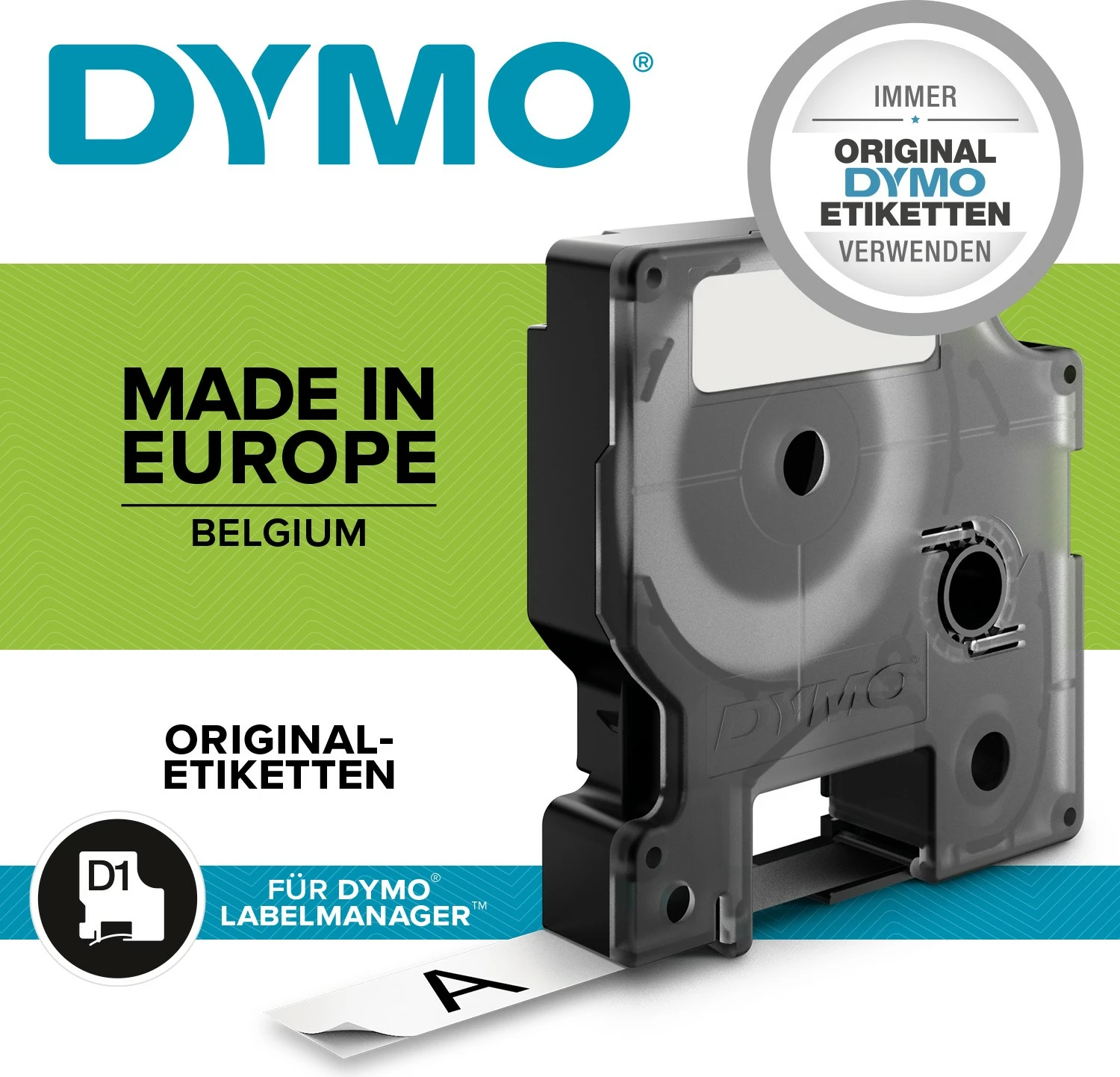 Trak za etikete Dymo D1 9 mm x 7 m, bel