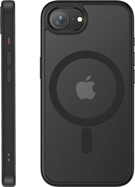 Ovitek CRONG Hybrid Frost MAG Cover za iPhone 16e, MagSafe, polikarbon, črn