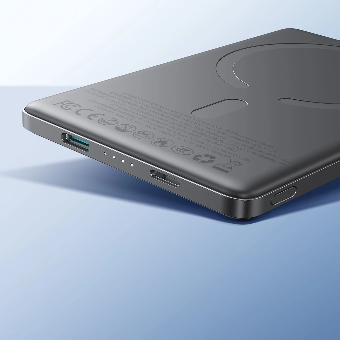 Prenosna baterija Joyroom JR-PBM08 5000 mAh 20W z brezžičnim polnjenjem MagSafe/Qi, siva