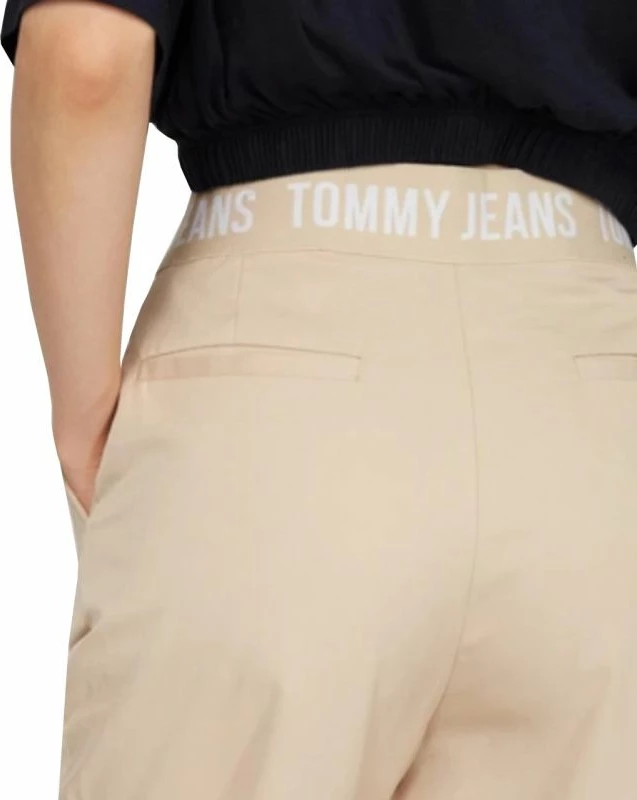 Tapered hlače s pliseji, ženske Tommy Hilfiger Tjw Shrs Pleated Tapered, krem