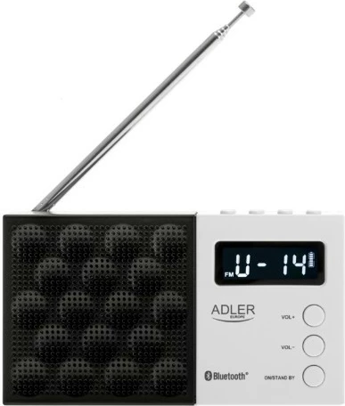 Digitalni PLL radio Adler AD1908 z Bluetoothom, USB/SD, črn/bel